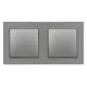 Nova kettős váltókapcsoló 106 szürke szálcsiszolt dupla kerettel
