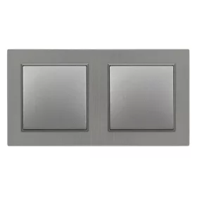   Nova kettős kereszt kapcsoló 107 szürke szálcsiszolt dupla kerettel