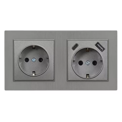 Nova dugalj USB csatlakozóval szürke szálcsiszolt kerettel