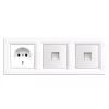Wtyczka Nova III z dwoma złączami UTP z białą ramką