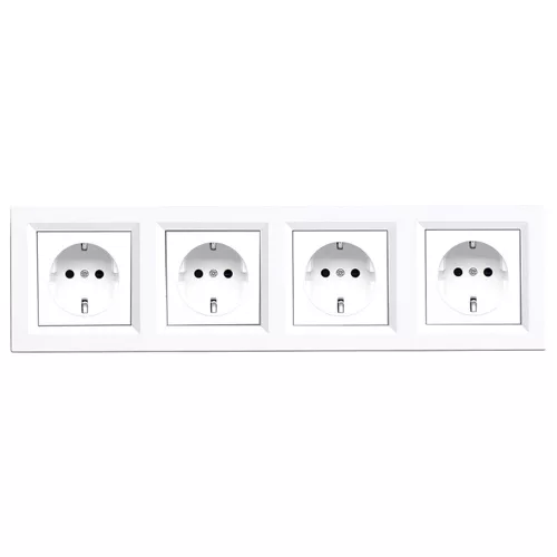 Nova IV cztery gniazda z białą ramką