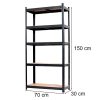 Półka do dużych obciążeń 150x70x30 cm 150 kg czarna
