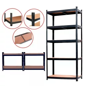 Półka do dużych obciążeń 180x90x40 cm 175 kg czarna