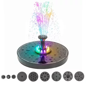 Fontanna solarna z oświetleniem LED 16 cm