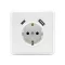 Gniazdo zasilania Nova ze złączem USB białe