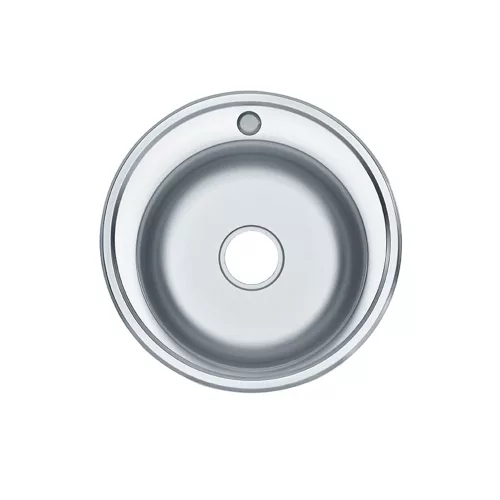 Okrągły, jednokomorowy zlewozmywak ze stali nierdzewnej Teur