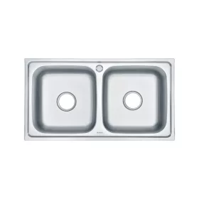 Zlewozmywak dwukomorowy Nago ze stali nierdzewnej