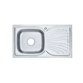   Kątowy zlewozmywak jednokomorowy Boli + ociekacz ze stali nierdzewnej