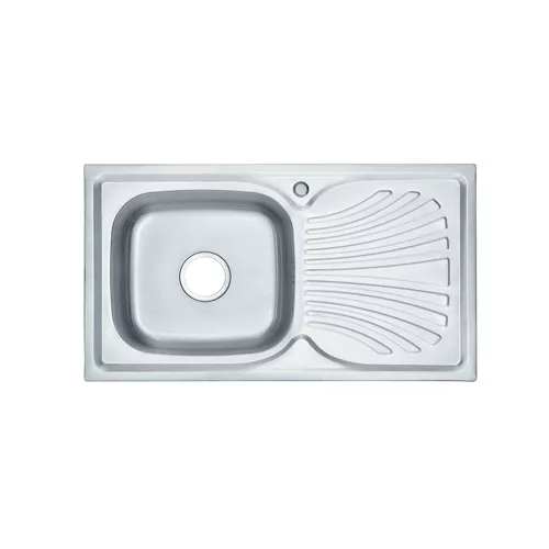 Kątowy zlewozmywak jednokomorowy Boli + ociekacz ze stali nierdzewnej