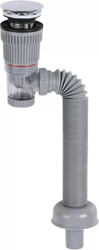 Odpływ Click-Lacquer do zwykłej umywalki z syfonem z elastycznym wężem