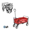 Składany wózek plażowy ogrodowy czerwony