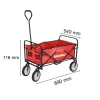 Składany wózek plażowy ogrodowy czerwony