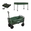 Składany wózek plażowy premium z zielonym dachem