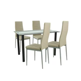 Zestaw jadalniany Mezza 4+1 beżowo-szary