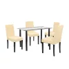 Zestaw jadalniany Karin 4+1 czarno-beżowy