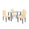 Zestaw jadalniany Karin 4+1 czarno-beżowy