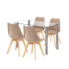 Zestaw jadalniany Velon 4+1 biało-beżowy