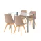 Zestaw jadalniany Velon 4+1 biało-beżowy