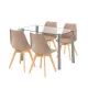 Zestaw jadalniany Velon 4+1 biało-beżowy