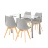 Zestaw jadalniany Velon 4+1 biało-szary