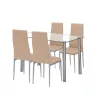 Zestaw jadalniany Mateo 4+1 beżowo-szary
