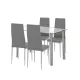 Zestaw jadalniany Mateo 4+1 szaro-szary