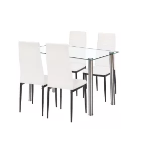 Zestaw jadalniany Mateo 4+1 biało-czarny
