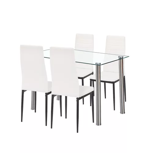 Zestaw jadalniany Mateo 4+1 biało-czarny