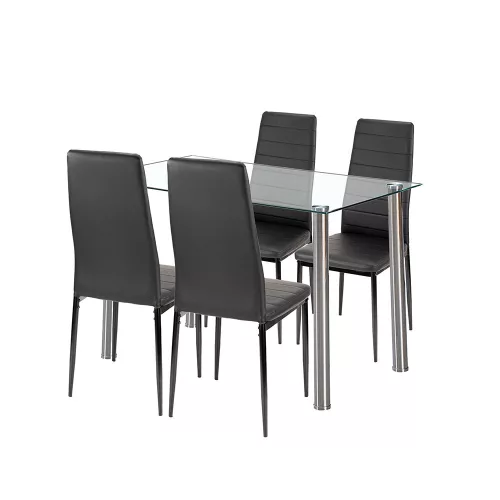 Zestaw jadalniany Nolen 4+1 czarny