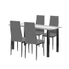 Zestaw jadalniany Denton 4+1 szaro-czarny