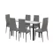 Zestaw jadalniany Denton 6+1 szaro-czarny