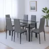 Zestaw jadalniany Denton 6+1 szaro-czarny