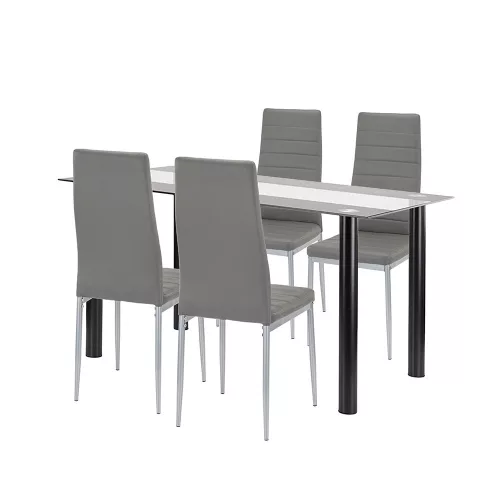 Zestaw jadalniany Denton 4+1 szaro-szary