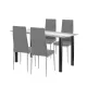 Zestaw jadalniany Denton 4+1 szaro-szary