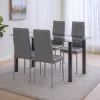 Zestaw jadalniany Denton 4+1 szaro-szary