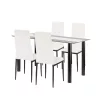 Zestaw jadalniany Denton 4+1 biało-czarny