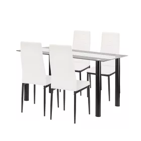 Zestaw jadalniany Denton 4+1 biało-czarny