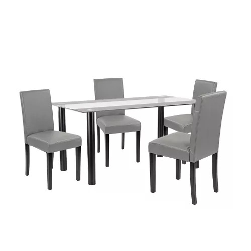 Zestaw jadalniany Cadiz 4+1 czarno-szary