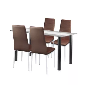 Zestaw jadalniany Norman 4+1 brązowy