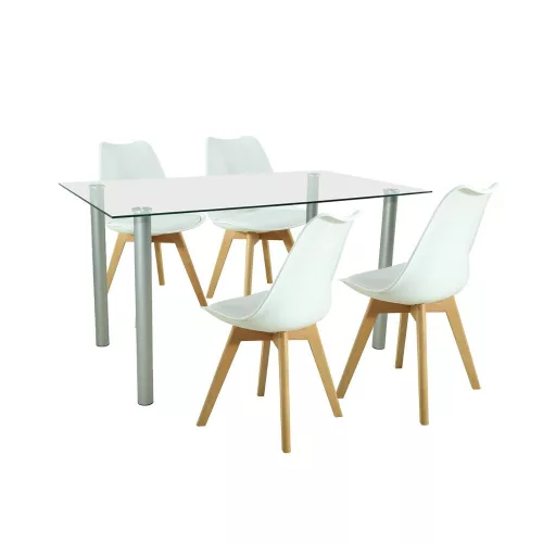 Zestaw jadalniany Midori 4+1 biały