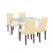 Zestaw jadalniany Mira 4+1 biało-beżowy