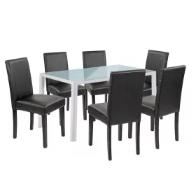 Zestaw jadalniany Mira 6+1 biało-czarny
