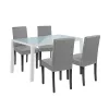 Zestaw jadalniany Mira 4+1 biało-szary