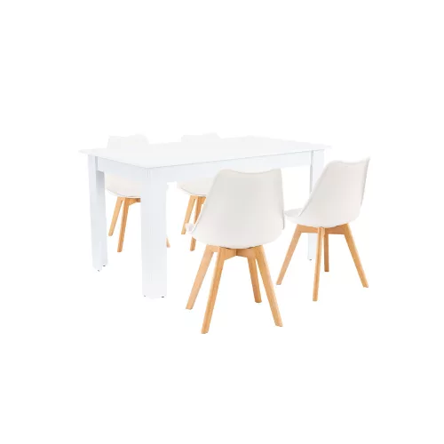 Zestaw jadalniany Zara 4+1 biało-biały