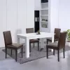 Zestaw jadalniany Leon 4+1 biało-brązowy