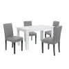 Zestaw jadalniany Leon 4+1 biało-szary