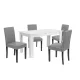 Zestaw jadalniany Leon 4+1 biało-szary