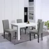 Zestaw jadalniany Leon 4+1 biało-szary