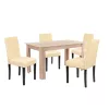 Zestaw jadalniany Leon 4+1 dąb sonoma beżowy