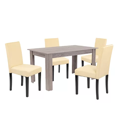 Zestaw jadalniany Leon 4+1 dąb york beżowy
